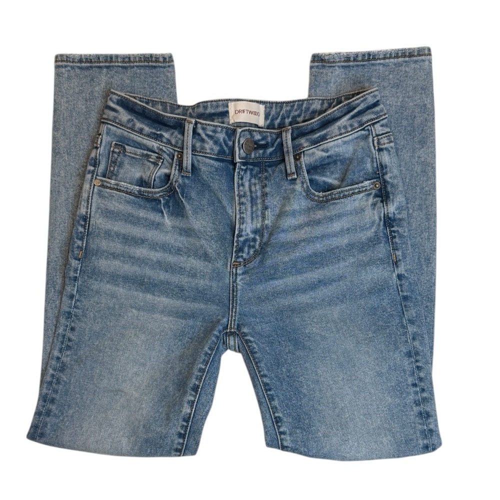 Driftwood Gizelle Destructed Basic Girlfriend Skinny‎ Jeans Light Wash 24 Boho